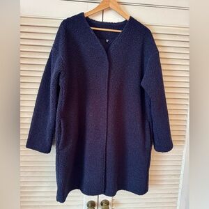 UNIQLO XXL NAVY BLUE POLYESTER SHERPA COAT MINT CONDITION
